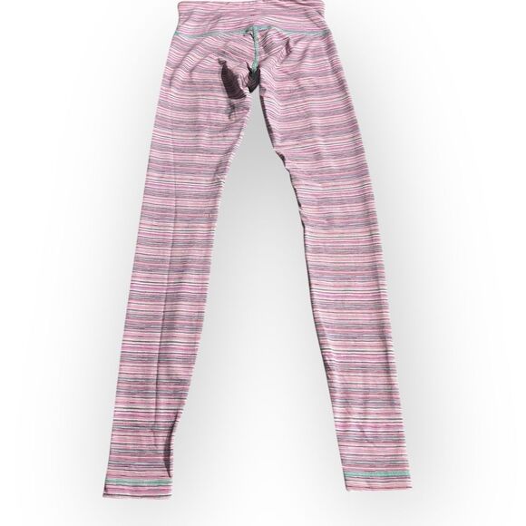 Lululemon 6 Wunder Under Crop III *Luxtreme Cyber Stripe Menthol Pink Green - Picture 2 of 6